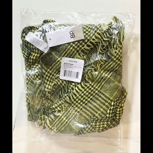 BP for Nordstom : Plaid Triangle Scarf : New Unopened TOP Sample : Yellow/Black